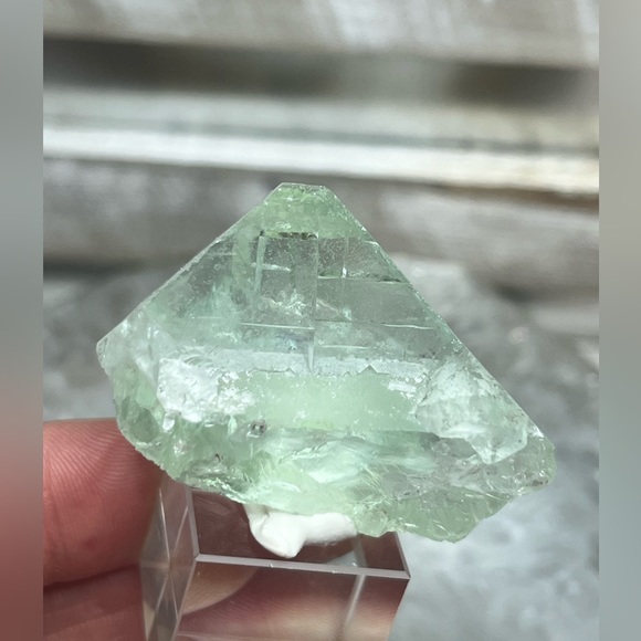 Clear Cubic Fluorite on Stand - Picture 3 of 4